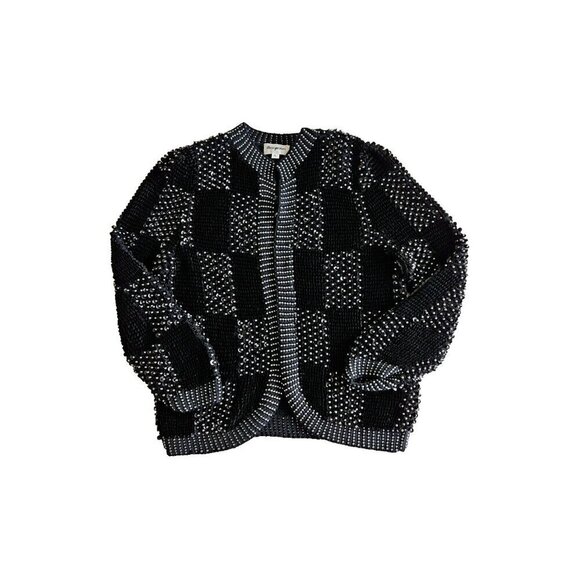 Magnolia Cardigan Womens XL Embellished Sequins Two Button Angora VTG Whimsigoth - Picture 12 of 13